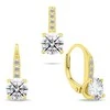 Brilio Silver Elegant auksinis-plated jewelry set with zircons SET274Y (pendant, earrings)