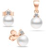 Brilio Silver Brilio Sidabrinis Beautiful set of auksinis-plated jewelry with real pearls SET227R (pendant, earrings)