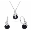 Brilio Silver Elegant jewelry set with dark pearls SET298WBC (pakabukas, pendant, earrings)