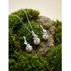 Brilio Silver Elegant jewelry set with real pearls SET298W (pakabukas, pendant, earrings)