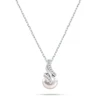 Brilio Silver Elegant jewelry set with real pearls SET298W (pakabukas, pendant, earrings)