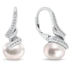 Brilio Silver Elegant jewelry set with real pearls SET298W (pakabukas, pendant, earrings)