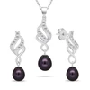 Brilio Silver Elegant jewelry set with zircons and pearls SET267WBC (pakabukas, pendant, earrings)
