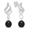 Brilio Silver Elegant jewelry set with zircons and pearls SET267WBC (pakabukas, pendant, earrings)