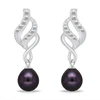 Brilio Silver Elegant jewelry set with zircons and pearls SET267WBC (pakabukas, pendant, earrings)