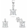 Brilio Silver Sidabrinis jewelry set with cubic zirconia SET260W (pendant, earrings)