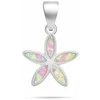 Brilio Silver Jewelry set with synthetic opals Flowers SET288WP (pendant, earrings)