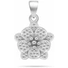 Brilio Silver Beautiful sidabrinis jewelry set with zircons Flowers SET264W (pendant, earrings)