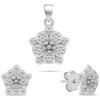 Brilio Silver Beautiful sidabrinis jewelry set with zircons Flowers SET264W (pendant, earrings)