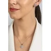 Brilio Silver Beautiful sidabrinis jewelry set with zircons Flowers SET264W (pendant, earrings)