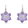 Brilio Silver Delicate sidabrinis earrings with violetinė zircons Flowers EA307WAM