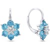 Brilio Silver Brilio Sidabrinis Delicate sidabrinis earrings with mėlynas zircons Flowers EA307WAQ