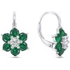 Brilio Silver Brilio Sidabrinis Delicate sidabrinis earrings with žalias zircons Flowers EA307WG