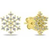 Brilio Silver Glittering auksinis-plated snowflake earrings with zircons EA1247Y