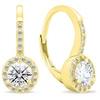 Brilio Silver Glittering auksinis-plated earrings with clear zircons EA442Y
