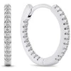 Brilio Silver Sparkling hoop earrings with zircons EA362W