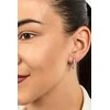 Brilio Silver Sparkling hoop earrings with zircons EA362W