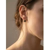 Brilio Silver Gold-plated dangle earrings Juodas Clover EA1284YBC