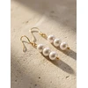 Brilio Silver Gold-plated dangle earrings with real pearls EA1287Y