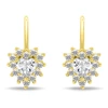 Brilio Silver Gold-plated dangling earrings Hearts with zircons EA1266Y
