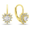 Brilio Silver Gold-plated dangling earrings Hearts with zircons EA1266Y