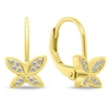 Brilio Silver Gold-plated dangling earrings with zircons Butterfly EA1272Y