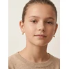 Brilio Silver Gold-plated earrings with zircons Double heart EA1275Y