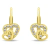 Brilio Silver Gold-plated earrings with zircons Double heart EA1275Y