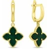 Brilio Silver Gold-plated dangle earrings with flowers EA1158YG