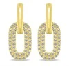 Brilio Silver Gold plated oval earrings 2in1 with cubic zirconia EA1177Y