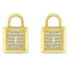Brilio Silver Auksuotas papuošalų rinkinys su cirkoniais „Padlock“ SET281Y (karolis, auskarai)
