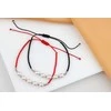 Brilio Silver Juoda tekstilinė apyrankė su perlais Majorica BRC144WBC