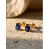 Brilio Silver Brilio Sidabrinis Matching auksinis-plated earrings with mėlynas zircons EA860YB
