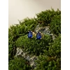 Brilio Silver Brilio Sidabrinis Matching auksinis-plated earrings with mėlynas zircons EA860YB