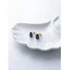 Brilio Silver Brilio Sidabrinis Matching auksinis-plated earrings with mėlynas zircons EA860YB