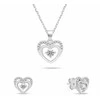 Brilio Silver Jewelry set Hearts with clear zircons SET295W (chain, pendant, earrings)