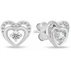 Brilio Silver Jewelry set Hearts with clear zircons SET295W (chain, pendant, earrings)