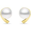 Brilio Silver Minimalist auksinis-plated earrings with real pearls EA595Y