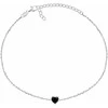Brilio Silver Minimalistinė sidabrinė apyrankė Juodas Heart BRC30WBC