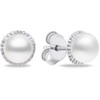 Brilio Silver Brilio Sidabrinis Minimalist sidabrinis auskarai su tikrais perlais EA620W
