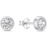 Brilio Silver Elegant sidabrinis jewelry set with zircons SET220W (pakabukas, earrings)