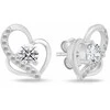 Brilio Silver Sidabrinis jewelry set with zircons Double heart SET294W (chain, pendant, earrings)