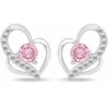 Brilio Silver Sidabrinis jewelry set with zircons Double heart SET294WP (chain, pendant, earrings)