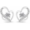 Brilio Silver Sidabrinis jewelry set with zircons Double heart SET294W (chain, pendant, earrings)