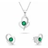 Brilio Silver Sidabrinis jewelry set with zircons Double heart SET294WG (chain, pendant, earrings)