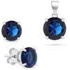 Brilio Silver Brilio Sidabrinis Sidabrinis jewelry set with dark mėlynas zircons SET232WB (pendant, earrings)
