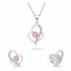 Brilio Silver Sidabrinis jewelry set with zircons Double heart SET294WP (chain, pendant, earrings)
