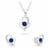 Brilio Silver Sidabrinis jewelry set with zircons Double heart SET294WB (chain, pendant, earrings)