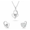 Brilio Silver Sidabrinis jewelry set with zircons Double heart SET294W (chain, pendant, earrings)