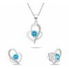 Brilio Silver Sidabrinis jewelry set with zircons Double heart SET294WAQ (chain, pendant, earrings)